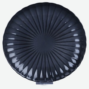 Тарелка обеденная черная волна фарфоровая, 27 см