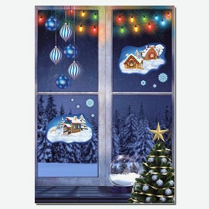 Наклейки декоративные ТЦ Сфера Дед мороз и снегурочка