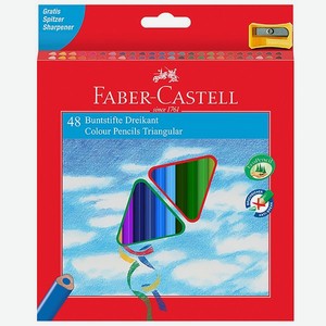 Карандаши цветные Faber Castell утолщенные 48цветов +точилка 120548