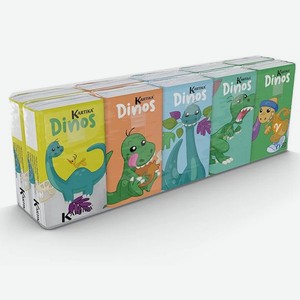 Бумажные платочки World cart Динозавры 4 слоя 10 пачек 9 листов 21х21 см