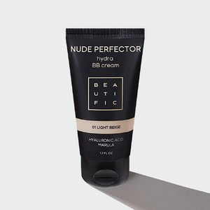 Тонирующий BB крем BEAUTIFIC Nude Perfector для лица с гиалуроновой кислотой светлый бежевый 50мл