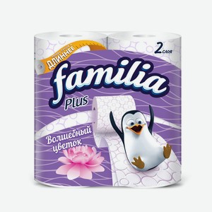 Туалетная бумага <Familia Plus> Волшебный цветок 2сл 4рулона Россия