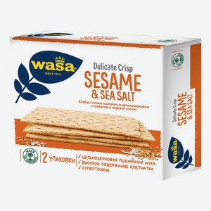 Хлебцы Wasa Delicate Crisp пшеничные тонкие цельнозерновые с кунжутом и морской солью, 190г Швеция