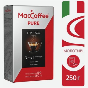 Кофе молотый MacCoffee Pure Espresso Forte натуральный жареный брик, 250г 