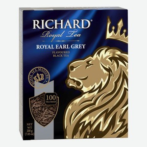 Чай черный Richard Royal Royal Earl Grey в пакетиках 100 шт, 200 г