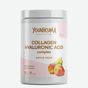 Коллаген порошок YOUNIKUMA + Гиалуроновая кислота + Витамин С со вкусом яблоко-груша 180 г