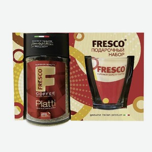 Подарочный набор кофе FRESCO Platti 95гр ст/б с кружкой