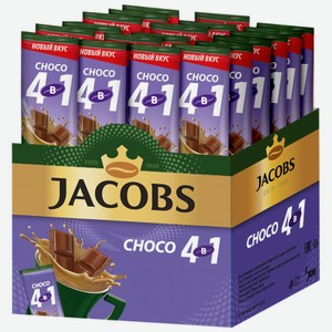 Кофе растворимый Jacobs Choco 4в1 с какао-порошком, 24 пакетика по 13.5 г