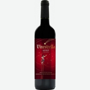 Вино VINESTRELLA MERLOT кр. сух. 14% Испания 0,75л