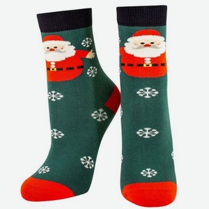 Носки для детей Гранд  Дед Мороз , темно-зеленый (14-16)