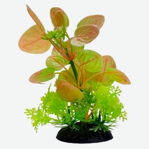 Растение для аквариума HOMEFISH Кальдезия разноцветная пластиковое с грузом, 12 см