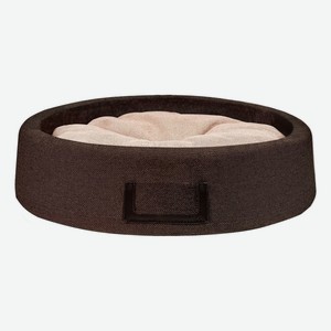 Tappi лежаки  Ивуар  круглый лежак со вставкой для имени, бежево-шоколадный (48х48х15 см)