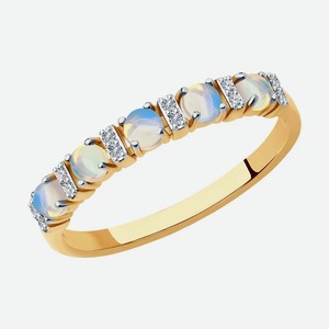 Кольцо SOKOLOV Diamonds из золота с бриллиантами и опалами 6014192, размер 17
