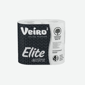 Бумага туалетная Veiro Elite Extra 4-слойная 4 рулона