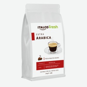 Кофе Italco Арабика экстра жареный в зёрнах, 375г