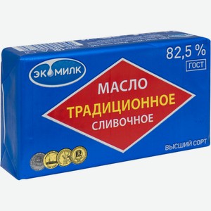Масло сливочное Экомилк Традиционное 82.5%, 180г