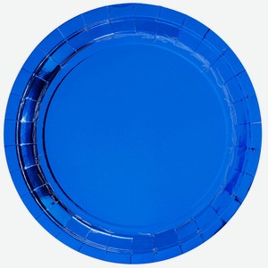 Тарелка фольг синяя 23см 6шт/G