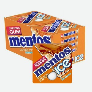Жевательная резинка Mentos Ice Апельсин мята, 12 шт, 144 г