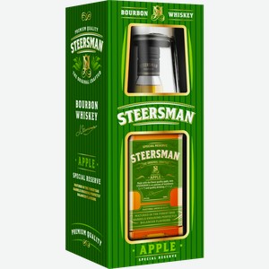 Коктейль Steersman Apple висковый 35% 700мл + бокал