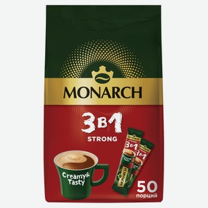 Напиток кофейный Monarch Strong 3в1 растворимый (13г x 50шт), 650г Россия