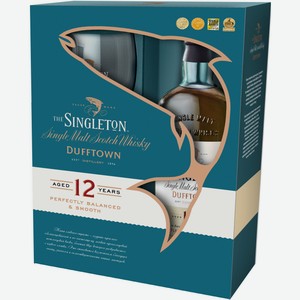 Виски The Singleton Даффтаун 12-летний 40% в подарочной упаковке, 700мл + 2 стакана