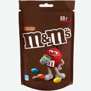 Драже M&M s с молочным шоколадом в хрустящей разноцветной глазури, 80г