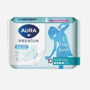 Прокладки «Aura» Premium, NORMAL, 10 шт.