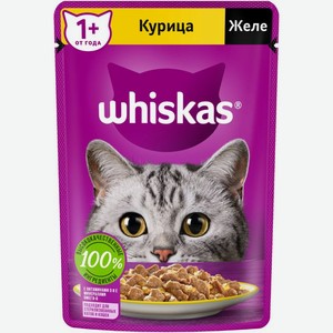 Влажный корм для кошек Whiskas полнорационный Желе с курицей и индейкой 75 г
