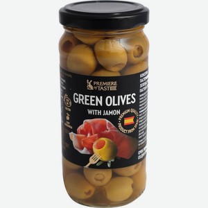 Оливки Premiere Of Taste зеленые фаршированные хамоном 244мл