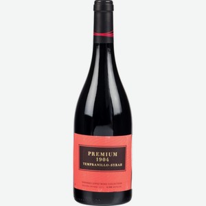 Вино Premium 1904 Tempranillo Syrah красное сухое 13,5 % алк., Испания, 0,75 л