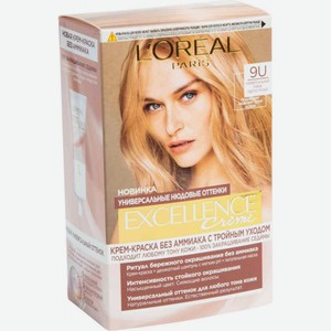 Крем-краска для волос L Oreal Paris Excellence Crème 9U Универсальный Очень светло-русый без аммиака, 192 мл
