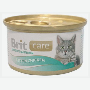 Консервированный корм для котят Brit Care с цыпленком, 80 г
