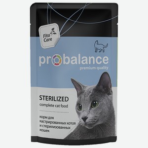 Корм для кошек ProBalance Sterilized для стерилизованных кошек и кастрированных котов, 85 г