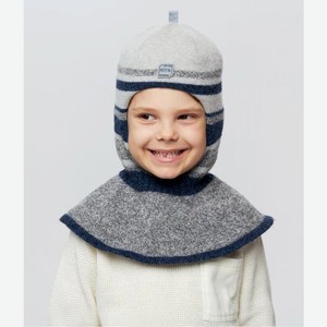 Шапка (шлем) для мальчика Элвис Kotik р.2 года цв.св.серый+серый арт.10113