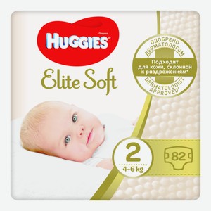 Подгузники Huggies Elite Soft 2 (4-6 кг) 82 шт.