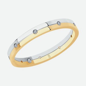 Обручальное кольцо SOKOLOV Diamonds из комбинированного золота с бриллиантами 1114176-01, размер 21.5
