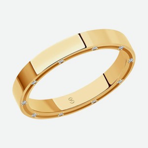 Обручальное кольцо SOKOLOV Diamonds из золота с бриллиантами 1111126-01, размер 19.5