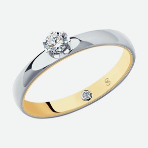Кольцо SOKOLOV Diamonds из комбинированного золота с бриллиантами 1014113-01, размер 19.5