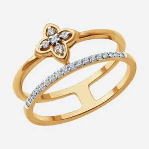 Кольцо SOKOLOV Diamonds из золота с бриллиантами 1012621, размер 17.5