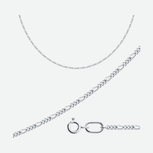 Серебряная цепочка плетения «Фигаро», 925 проба SOKOLOV 968070402, размер 35 см