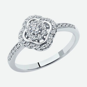 Кольцо SOKOLOV Diamonds из белого золота с бриллиантами 1012122, размер 16.5