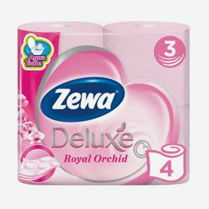 Бумага туалетная ZEWA 3сл 4шт Орхидея