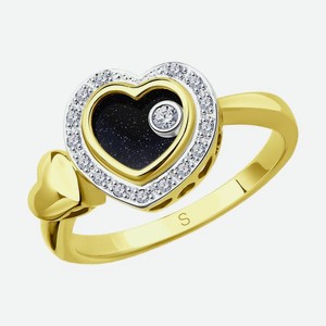 Кольцо SOKOLOV Diamonds из комбинированного золота с миксом камней 1011656-2, размер 17