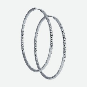 Серьги конго SOKOLOV из серебра с алмазной гранью 94140004, диаметр 35 мм