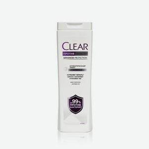 Шампунь для волос Clear 2 в 1 против перхоти антибактериальный эффект 380мл