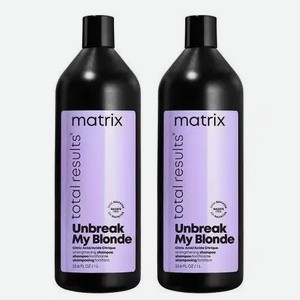 Matrix Шампунь укрепляющий для осветленных волос Total results Unbreak My Blonde с лимонной кислотой, 2 х 1000 мл