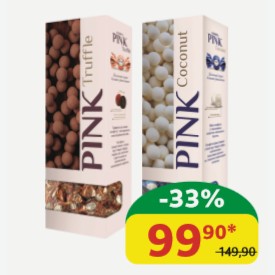 Конфеты Pink Truﬄ e/с кремовой начинкой; Coconut, 163 гр