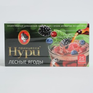 Чай черный ПРИНЦЕССА НУРИ Лесные ягоды, 25 пакетиков*1,5 г