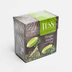 Чай зеленый TESS Ginger Mojito с мятой и лимонной цедрой, 20 пакетиков*1,8 г