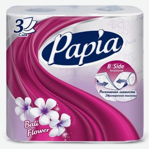 Бумага туалетная Papia 3сл 4шт балийский цветок